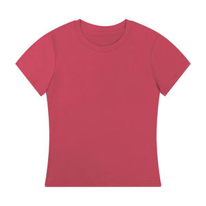 Camiseta de Algodón Personalizada de Verano para Mujer, Informal, de Manga Corta, Camiseta de Algodón Lisa para Mujer, Transpirable - Product Image 4