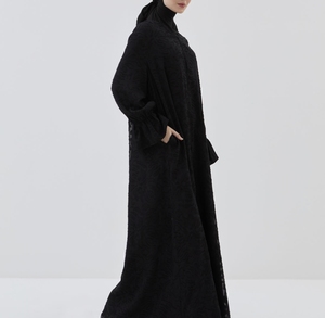 Nueva Abaya Tradicional Islámica Negra para Mujer, Estilo Saudí, de Poliéster Transpirable, Largo hasta el Tobillo, para Primavera - Product Image 4