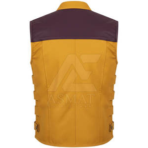 เสื้อกั๊กมอเตอร์ไซค์หนังแท้สไตล์คลาสสิกสำหรับผู้ชาย  ชุดขับขี่มอเตอร์ไซค์  ผลิตจากโรงงานโดยตรง  รับสั่งตัดตามขนาดได้ - Product Image 6