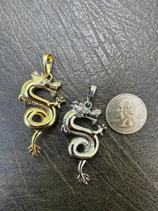 Colgante de Dragón con Piedras de Zirconia, Chapado en Oro y Plata, Aleación, Joyería Vintage con Temática Animal, Regalo Unisex - Product Image 2