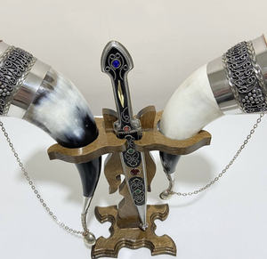 Hecho de antiguo cuerno Vikingo y cuerno de búfalo y Toro y jarras de cuerno vikingo ofrecen una visión de las costumbres consagradas por el tiempo - Product Image 5