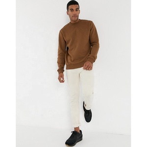 Ropa de invierno personalizada para hombre, Sudadera de cuello redondo de algodón, sudaderas con capucha de gran tamaño en blanco, sudaderas de cuello redondo con hombros caídos para hombre - Product Image 4