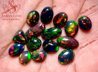 Opale d'Éthiopie noire naturelle très demandée, cabochon lisse, formes variées, en vrac, pour la fabrication de bijoux, approvisionnement en gros, tiers