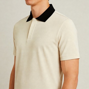 Polo respirant pour homme en tissu léger mélangé coton, coupe décontractée confortable, idéal pour le bureau, le golf et les voyages. - Product Image 4