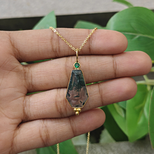 18k Gold Plated Coffin Shape Women's Pendant Necklace Gemstone Fashion Fancy Tiny Connector Wholesale Birthday Gift Jewelry - Product Image 5