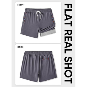 Pantalones Cortos Híbridos 2 en 1 para Hombre 2026, Sólidos, de Secado Rápido, Transpirables, para Correr y Gimnasio, para Playa, con Forro de Compresión, Cintura Media, Talla 2XL - Product Image 6