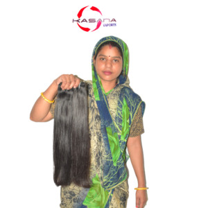 Extensions de cheveux indiens Remy, coupe droite, double épaisseur, pointes pleines, densité épaisse, noir naturel, 100g, à clipser et à tisser - Product Image 6