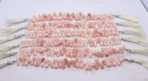 โอปอลสีชมพูธรรมชาติทรงลูกแพร์เจียระไน ขนาด 7x11 มม. ลูกปัดโอปอลสีชมพู 8 นิ้ว ร้อยเป็นเส้นสำหรับทำเครื่องประดับ - Product Image 5