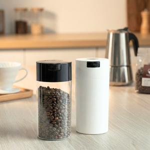 Bocal de stockage de grains de café cylindrique de 0,7 L de qualité alimentaire, léger, hermétique, avec valve de dégazage unidirectionnelle de 240 g, anti-humidité et anti-odeur, injecté - Product Image 1