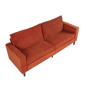 2139 Divano Moderno in Velluto a Coste Arancione per Soggiorno o Balcone (2139OR) - Product Image 1