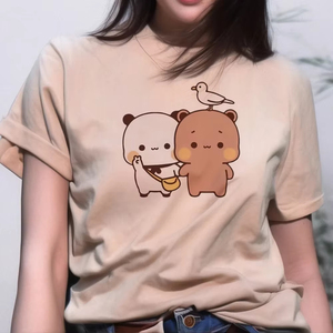 Bubu And Dudu Fashion 2026 Casual T shirt Female Designer <b>Top</b> Female Street Clothing Breathable Jersey Fit Short Sleeve - Product Image 2