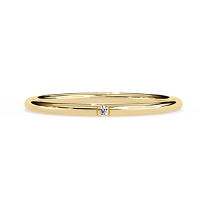 แหวนแต่งงานดีไซน์มินิมอล ประดับเพชรทรงกลมธรรมชาติ ทองคำแท้ 14K สีโรสโกลด์ เหลือง ขาว แหวนหมั้นสุดหรู - Product Image 1