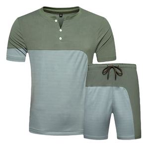Ropa informal personalizada para hombres, Conjunto de camiseta y pantalones cortos, 100% algodón, doble, OEM - Product Image 1