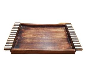 Bandeja decorativa de madera Natural, bandeja con incrustaciones de fregona, estilo árabe, hogar, Hotel, restaurante, utensilios de cocina, venta al por mayor al mejor precio - Product Image 1