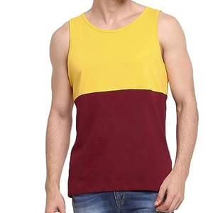 Modern <b>Mens</b> Two Tone Tank Top Sleeveless Gym Fitness Vest Cotton Muscle Tank Custom Logo Bodybuilding Workout <b>Singlet</b> OEM - Product Image 1