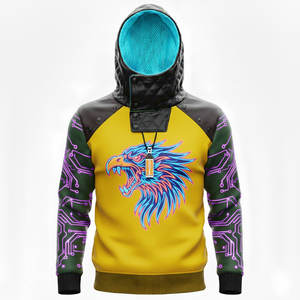 Sudadera con Capucha Estilo Cyberpunk para Hombre, con Estampado Neón en el Centro y Mangas con Diseño de Circuitos Electrónicos, Prenda Técnica de Alto Rendimiento - Product Image 2