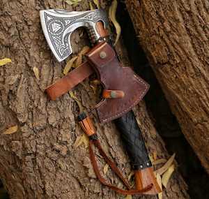 Hacha de Acero con Alto Contenido de Carbono THEWIZ CRAFTS, para Construcción y Camping, con Funda de Cuero de Primera Calidad, Garantía de 3 Años, Venta al Por Mayor - Product Image 3