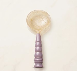 Cuillère à caviar en résine translucide artisanale, manche tourné violet, cuillère décorative pour dessert et crème glacée, vaisselle - Product Image 6