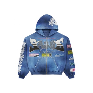 Custom Jogger Sets Manufacturer Streetwear 2 Piece Sweat Suits Sweat Set Men Cotton Tracksuit <b>Zip</b> up Crop Hoodies Sweatpants Set - Product Image 5