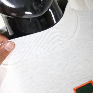 Sudadera UMIAMI ASH GREY con cuello alto, 100% verde cazador, con apliques bordados, cuello ancho, info.clushsports - Product Image 6