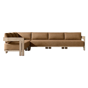 Modern Outdoor Furniture Sectional <b>Sofa</b> Upholstered Cushions Durable Frame and Thick Cushion Teak Wood Modular Lounge Chair - Product Image 4