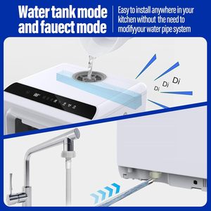 Lave-vaisselle portable, lave-vaisselle de comptoir avec réservoir d'eau intégré de 5 L et tuyau d'arrivée d'eau, mini lave-vaisselle avec 6 programmes - Product Image 3