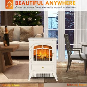 Caminetto Elettrico Realistico Autoportante con Fiamme LED e Protezione dal Surriscaldamento - 75 Pollici per Uso Domestico - Product Image 5
