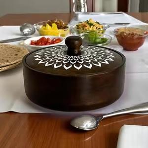 Caja de Madera Maciza de Primera Calidad para Chapati, Caja de Almacenamiento de Roti Hecha a Mano con Tapa - Product Image 5