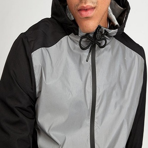 Custom Logo <b>Men's</b> Windbreaker <b>Jacket</b> with Zipper and Hood European and American Plus Size Stand Collar Front Logo - Product Image 4