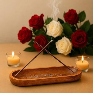 Glass Rectangle Candle Holder Tray Cup Display Rack Handmade Decorative Still Life Pattern Heat Resistant Asian Zen Design Decor - Product Image 2