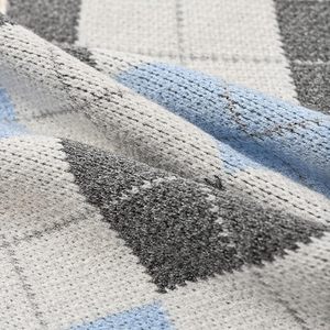 Suéter sin mangas con cuello en V, transpirable y agradable para la piel, suéter de punto a rayas estilo universitario para hombre, cárdigan con botones. - Product Image 4