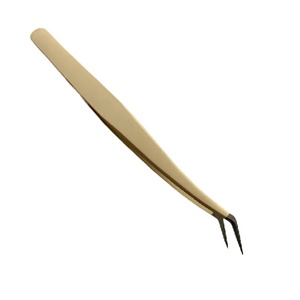 Ensemble de pinces à cils Ryzer Studio Precision Durable en acier inoxydable, 1 pièce, pointe incurvée et pointue, extensions de cils, outils de maquillage beauté - Product Image 1