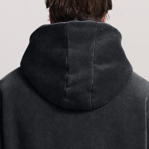Sweat à capuche pour homme de haute qualité, entièrement zippé, en coton, effet délavé, personnalisable avec broderie, pour garçons. - Product Image 4