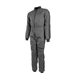 Mono de poliéster negro impermeable y transpirable para hombre con capucha y cremallera frontal, con aislamiento de forro polar para uso en exteriores. - Product Image 5