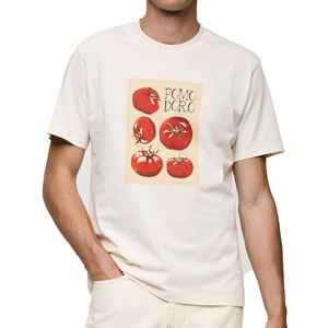 T-shirt à manches courtes pour homme, col rond, coupe classique, couleur unie, tissu tricoté décontracté, orange - Product Image 1
