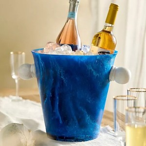 Handmade Solid Gray Color Epoxy Resin <b>Wine</b> Champagne Ice Bucket Swirl Pattern Design for Home Hotel Party Ceremonies - Product Image 1