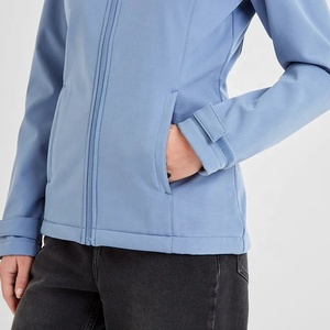 Chaqueta de lana con capucha para mujer, manga larga, color sólido, cierre de cremallera a prueba de viento, ropa de otoño, chaqueta de senderismo para mujer - Product Image 6