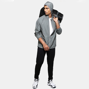 OEM Men's <b>Lightweight</b> Hooded Windbreaker <b>Jacket</b> Full-Zip Raglan <b>Running</b> Outdoor Sports Skin Coat Wholesale Custom Logo Bulk - Product Image 6
