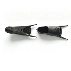 Ailerons de natation noirs en TPR, style grenouille à bout court, poche pour le pied, pièces de rechange pour la plongée avec tuba - Product Image 5
