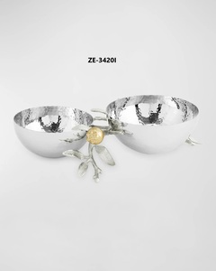 Ensemble de bols décoratifs en métal faits à la main avec motif grenade, vaisselle moderne pour la maison et les fêtes - Product Image 3