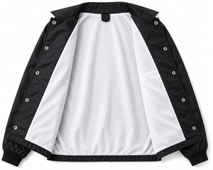 Blouson bomber vintage unisexe noir en polyester avec logo personnalisé sur le devant, coupe-vent, vêtement d'hiver décontracté, mélange de coton - Product Image 4