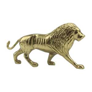 Escultura de León de 22 cm de Alto x 9 cm de Ancho x 40 cm de Largo, Figura de Animal Hecha a Mano, Decoración de Mesa, Estilo Tradicional, Pieza de Arte para Sala de Estar - Product Image 1