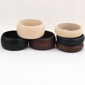 Bracelets unisexes classiques en forme de lune, chrétiens, pour anniversaire, avec micro-inserts en bois naturel, peinture à la laque faite à la main, bois de lotus - Product Image 1