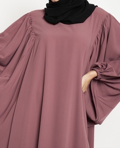 Wholesale Modest Dubai Beaded <b>Sequined</b> Long Sleeve Abaya Muslim Traditional Handmade Wedding Women Polyester Breathable V Neck - Product Image 4