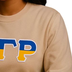 เสื้อสเวตเชิ้ตคอกลมพิมพ์ลายตัวอักษรสองสี Sigma Gamma Rho แบบสั่งทำพิเศษสำหรับชมรมนักศึกษากรีก ผลิตจากผ้าฝ้ายฟลีซ สวมใส่สบายๆ สไตล์สตรีทแฟชั่น - Product Image 6