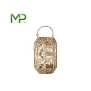 Linterna de portavelas tejida de bambú para interiores/exteriores con mango conveniente decoración del hogar otros candelabros linternas y tarros de velas - Product Image 6