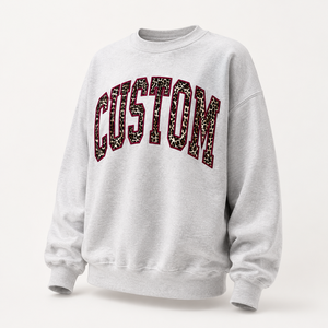 Sudadera Oversize Personalizada para Mujer con Estampado de Leopardo y Letras Universitarias, Manga Larga, Venta al por Mayor, Marca Privada - Product Image 5