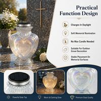 Lanterne solaire en verre pour cimetière avec motif croix et rose, design commémoratif, vente en gros, bougie commémorative Znicz, pot à bougie