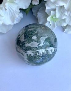 Pierre de guérison naturelle Reiki, mousse, Agate, cristal, sphère, Agate aquatique, boule de pierres précieuses pour la décoration, Exis Crystal export - Product Image 5
