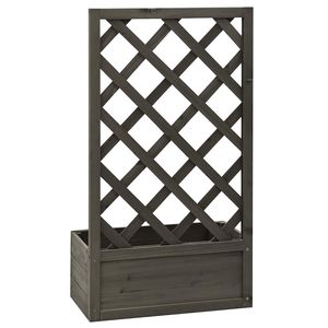 Petite jardinière en bois de sapin massif, couleur gris, pour paniers suspendus et accessoires - Product Image 4